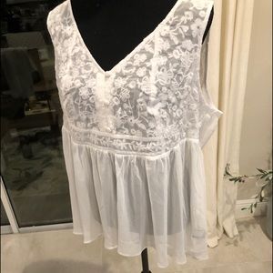 torrid high low white blouse